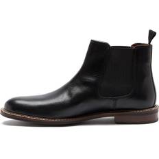 Red Tape Bateman Mens Leather Chelsea Boots with Sole Black Black