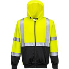 Hi-Vis Two-Tone Hoodie med Lynlås - Gul/Sort