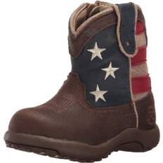 Children's Shoes Roper Infant Cowbabies American Patriot Fashion Leather Boot Brown/Red/Blue/White