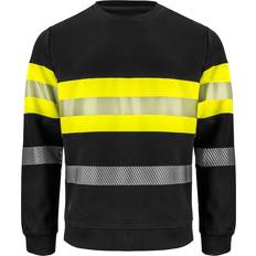 Work Tops ProJob 6129 Sweatshirt EN ISO 20471 Klass Gul/Svart Gul/Sort