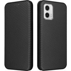 Skalo Motorola Moto G53 5G Carbon Fiber Pungetui Sort