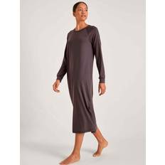 Linen - Women Nightgowns Calida DSW Warming Langarm-Nachthemd, Länge violett