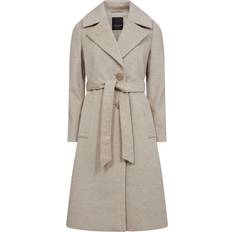 Cashmere Coat W Clareta Belt Midi, Champagne Beige Pasform: Regular Fit