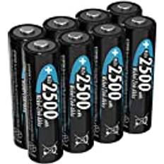 Ansmann Nickel-zinkbatteri AA 1,6 volt 1 600 mAh 2 500 mWh Mignon NiZn/Ni-Zn Accu AA uppladdningsbara batterier AA – ersättning för 1,5 V engångsbatterier i 8-pack sparpaket