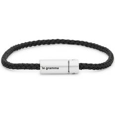 Le Gramme 7g Sterling Silver and Cord Bracelet Black