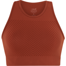 Casall Essential Block Seamless Sport Top - Burnt Sienna Red