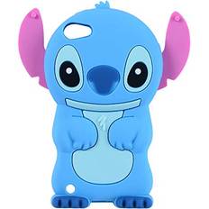 Blue Stitch Case for Apple iPod Touch 6th 5th Generation 3D Cartoon Animal Cute Soft Silicone Rubber Character Cover,Kawaii Animated Funny Cool Skin Cases for Kids Child Teens Guys GirlTouch 6/5th