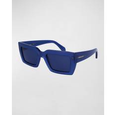 Ferragamo Classic Logo Acetate Rectangle OPALINE BLUE