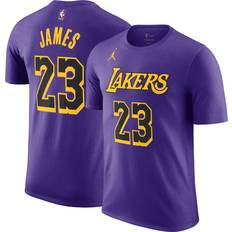 Sports Fan Apparel Jordan NBA LA Lakers James #23 Statement T-Shirt Purple, Purple