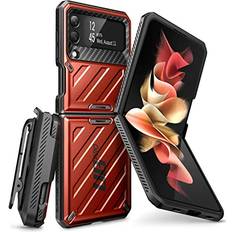 Supcase Unicorn Beetle Pro Series for Samsung Galaxy Z Flip 3 5G 2021 Full-Body Dual Layer Rugged Protective with Holster Ruddy