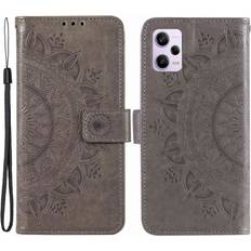 Skalo Xiaomi Redmi Note 12 Pro 5G Mandala Flip Cover Grå