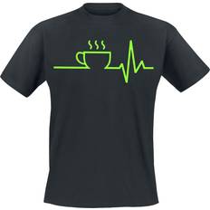 Food Fun T-shirt Kaffee EKG för Herr svart
