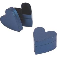 Party Supplies Navy Pearlescent Heart Shaped Favor Box Party Supplies 12 Pieces