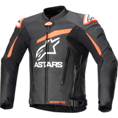 Alpinestars GP Plus V4, Lederjacke Schwarz/Neon-Rot/Weiß