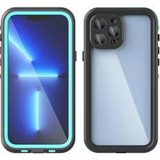 Vandtæt taske mobiltelefon tilbehør MTP Products Redpepper Dot iPhone 13 Max Vandtæt Taske IP68 Blå Sort