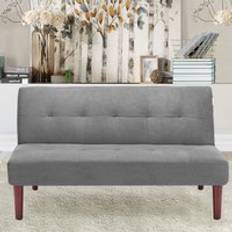 LivingAndHome 3-Seater Linen Bed Sofa