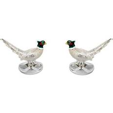 Hombre Gemelos de puño Deakin & Francis Cufflinks Silver Pheasant Silver