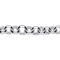 Jewelco London Silver Graduated Hollow Belcher Chain Bracelet 10mm 8.25 GVB280 One