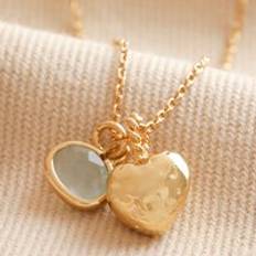 Lisa Angel Heart and Moonstone Pendant Necklace in Gold gold/clear one