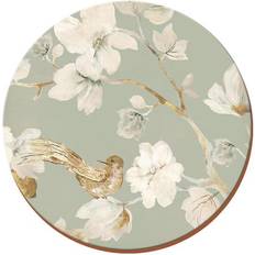Milwaukee Tops Duck Egg Floral Bird Premium Coaster 12cm 4pcs