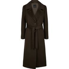 Cashmere Coat W Clareta Belt Long Kvinde Uldfrakker Cashmere hos Magasin Olive/khaki