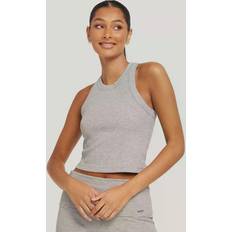 Aim'n Bekleidung aim'n Crop Top Rundhalsausschnitt - Mittelgrau Melange