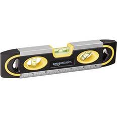 Amazon Basics 22.9 Magnetic Torpedo and Ruler 90 45-Degree Bubbles, Grey,yellow Spirit Level