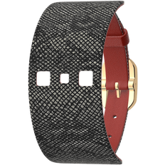 Bracelet Cuir Brique Reptile, boucle argentÃ©e Reptile brique 25*211.5*1.4_mm simple_tour_25_mm