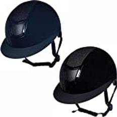 59cm Riding Helmets HKM Glänsande diamant ridhjälm Dunkelblau L/59-61