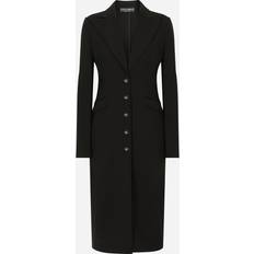 Dolce & Gabbana Vrouw Jassen Dolce & Gabbana Jersey Milano Rib Coat Black