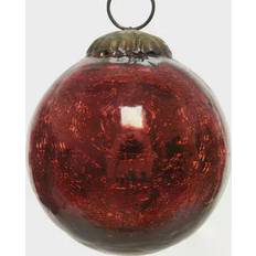 Kaemingk Craquele Ball Red Weihnachtsbaumschmuck