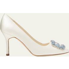 Viscose - White Heels & Pumps Manolo Blahnik Off-White Hangisi Bridal Heels IT