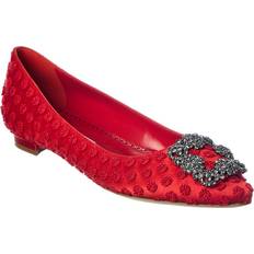 Gray - Men Ballerinas Manolo Blahnik Hangisi red satin flats