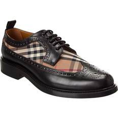Lærred Derby Burberry Vintage Check Canvas & Leather Derby Brown