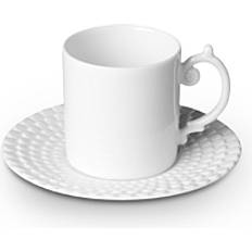 Tazzine da caffè espresso L'Objet Aegean Cup Saucer White Porcelain Tazzina da caffè espresso