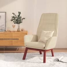 Beige Fåtöljer på rea vidaXL Vilstol Gräddvit Tyg Fåtölj