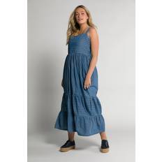 Long Dresses - Tencel Ulla Popken Abito Maxi Dal Taglio Smanicato Tencel - Blu