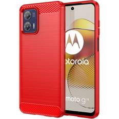 Skalo Motorola Moto G73 5G Armor Carbon Stødsikker TPU-cover Rød