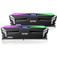 LEXAR ARES RGB DDR5 RAM 32GB Kit 16GB x 2 6400 MHz, DRAM 288-Pin UDIMM Desktopspeicher, Hochleistungs Gaming-Arbeitsspeicher für XMP 3.0/AMD Expo, CL32-38-38-76, 1.4VLD5EU016G-R6400GDLA