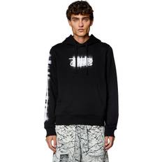 Diesel Hoodie con stampe sfocate Felpe Uomo Nero Nero