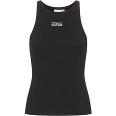 Gestuz Sleeveless Tops Logo Tank Top - Black
