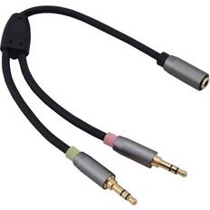 Helos Adapterkabel, Klinke 3,5mm Buchse/2x Klinke