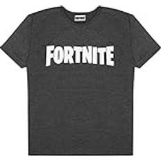 Fortnite Text Logo T Shirt, Kinder, 128-182, Charcoal Heather, Offizielle Handelsware