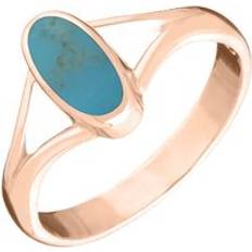 Pink Rings C. W. Sellors 18ct Rose Gold Turquoise Heritage Oval Split Shoulder Ring