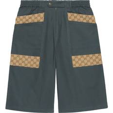 Gucci Shorts Gucci logo-print bermuda shorts men Cotton Grey