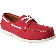 Men - Red Boat Shoes Club Room Mens Red Comfort Elliot Round Toe Lace-Up Boat Shoes