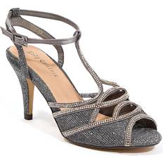 Sandals Lady Couture Lady Couture Glitter Sandal Women's Pewter Heels T-Strap