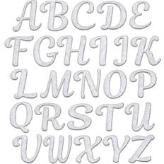 Cursive Letter Patch 26 Piece Kit Script Iron On Felt Letter Appliques Kit Includes All 26 Cursive Iron-On Letters with Iron On Glue Backing