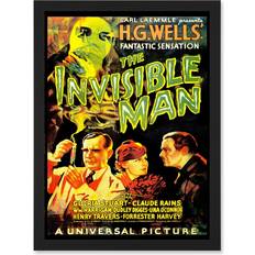 Glass Framed Art ARTERY8 Movie Film Invisible Man HG Wells Classic Horror Framed Art