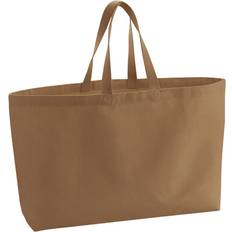 Brown Fabric Tote Bags Westford Mill One Size, Caramel Canvas Oversized Tote Bag Multicoloured